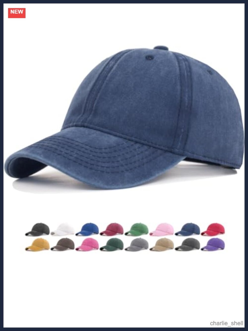Vintage Washed Cotton Baseball Cap Adjustable Unstructured Low Profile Dad Hat